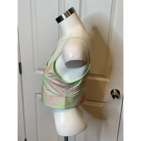 Fabletics Millie Reversible Bralette Green Tie Dye Size L NWT - Picture 8 of 12